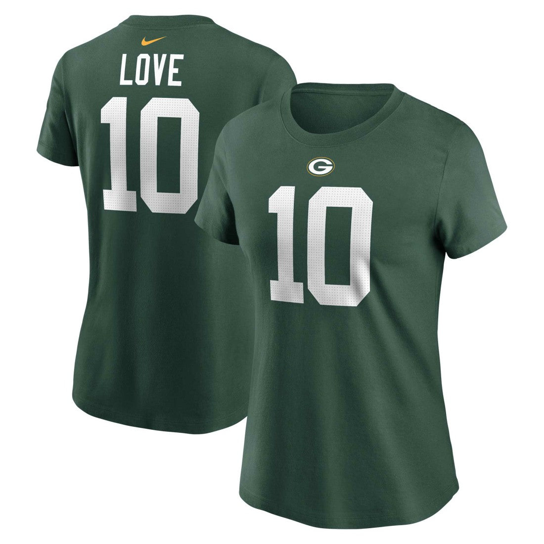 Jordan Love Green Bay Packers Women's Player Name & Number T-Shirt - Green T-shirts