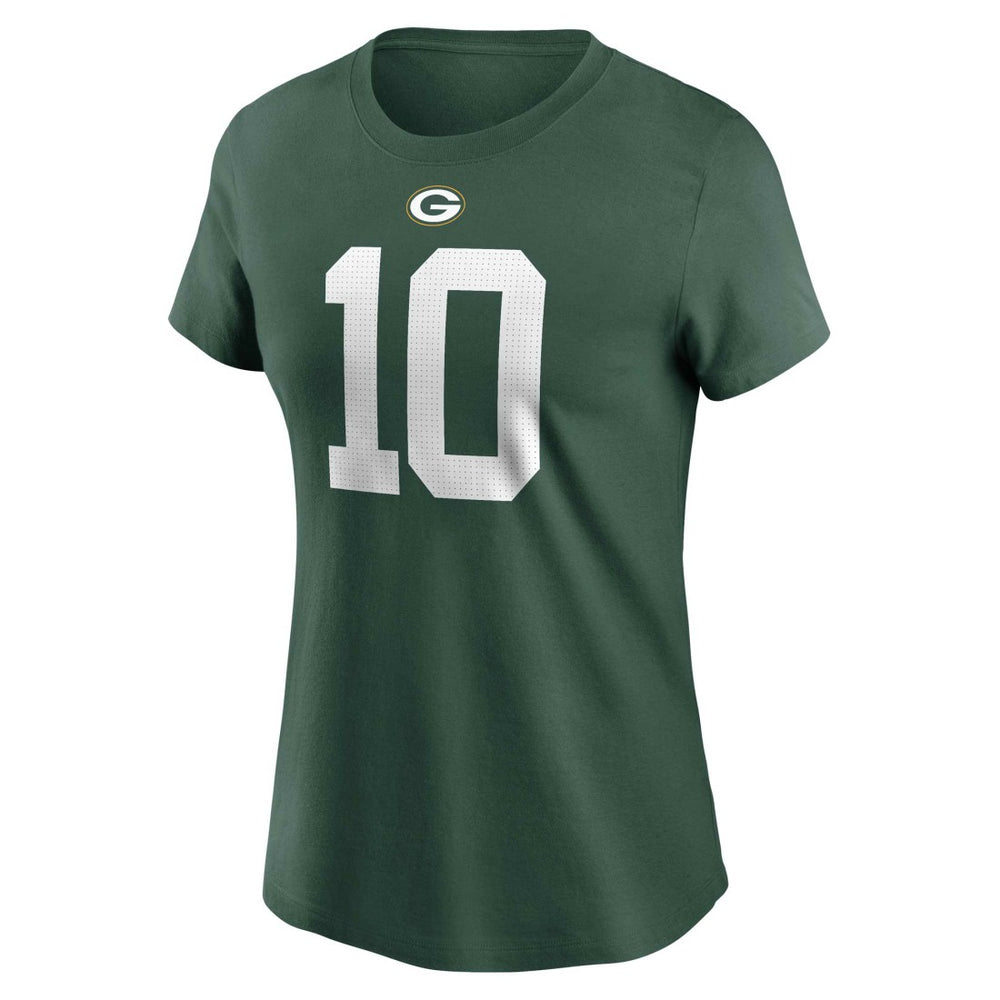 Jordan Love Green Bay Packers Women's Player Name & Number T-Shirt - Green T-shirts