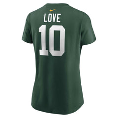 Jordan Love Green Bay Packers Women's Player Name & Number T-Shirt - Green T-shirts