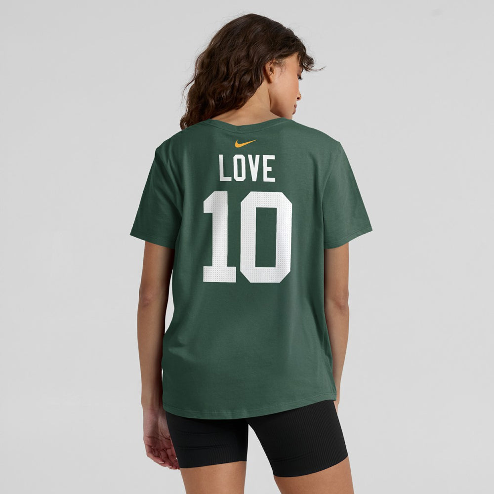 Jordan Love Green Bay Packers Women's Player Name & Number T-Shirt - Green T-shirts