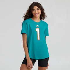 Tua Tagovailoa Miami Dolphins Women's Player Name & Number T-Shirt - Aqua T-shirts