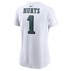 Jalen Hurts Philadelphia Eagles Women's Player Name & Number T-Shirt - White T-shirts