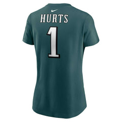 Jalen Hurts Philadelphia Eagles Women's Player Name & Number T-Shirt - Midnight Green T-shirts