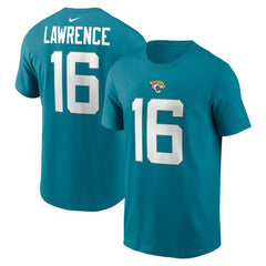 Trevor Lawrence Jacksonville Jaguars Player Name & Number T-Shirt - Teal T-shirts