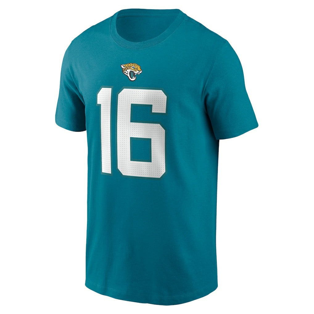 Trevor Lawrence Jacksonville Jaguars Player Name & Number T-Shirt - Teal T-shirts