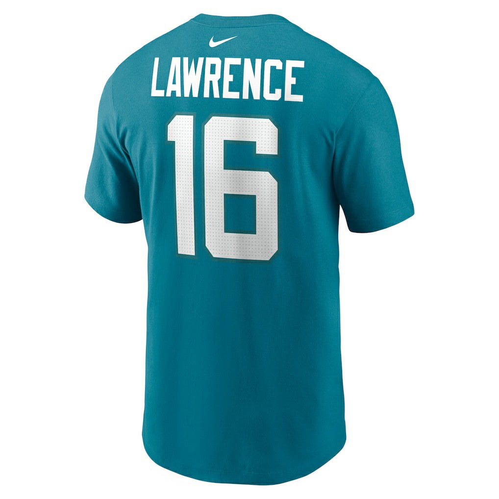 Trevor Lawrence Jacksonville Jaguars Player Name & Number T-Shirt - Teal T-shirts