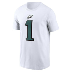 Jalen Hurts Philadelphia Eagles Player Name & Number T-Shirt - White T-shirts