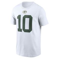 Jordan Love Green Bay Packers Player Name & Number T-Shirt - White T-shirts