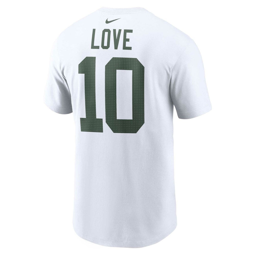Jordan Love Green Bay Packers Player Name & Number T-Shirt - White T-shirts