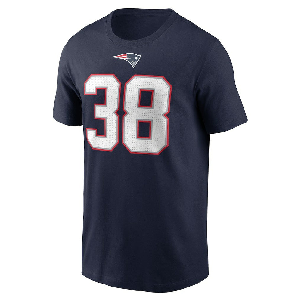Rhamondre Stevenson New England Patriots Player Name & Number T-Shirt - Navy T-shirts
