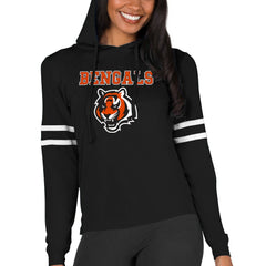 Cincinnati Bengals Concepts Sport Women's Marathon Lightweight Lounge Pullover Hoodie - Black Hoodies