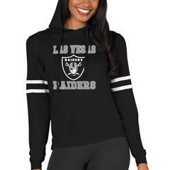 Las Vegas Raiders Concepts Sport Women's Marathon Lightweight Lounge Pullover Hoodie - Black Hoodies