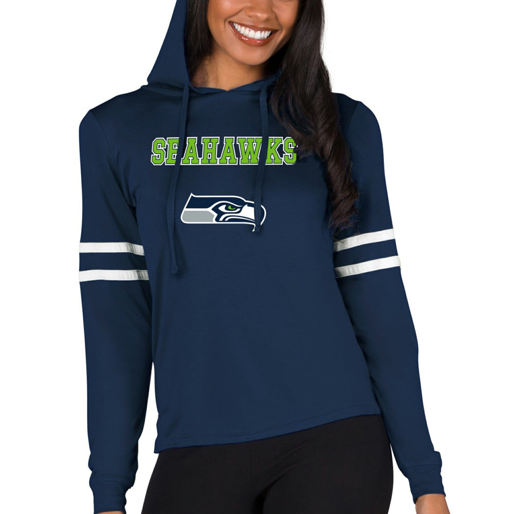 Seattle Seahawks Concepts Sport Women's Marathon Lightweight Lounge Pullover Hoodie - College Navy Hoodies