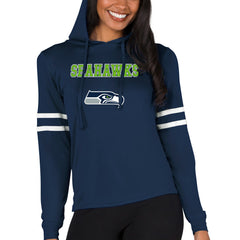 Seattle Seahawks Concepts Sport Women's Marathon Lightweight Lounge Pullover Hoodie - College Navy Hoodies