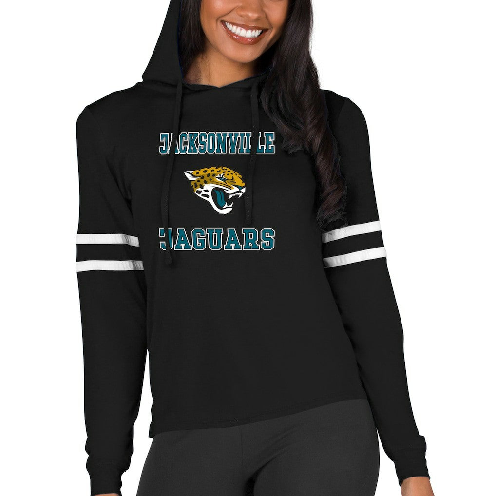Jacksonville Jaguars Concepts Sport Women's Marathon Lightweight Lounge Pullover Hoodie - Black Hoodies