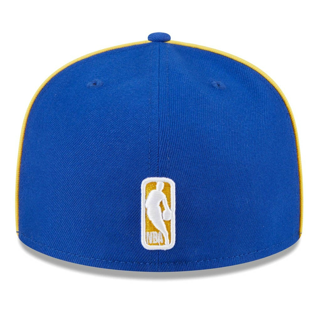 Golden State Warriors Piped & Flocked 59Fifty Fitted Hat Royal - New Era