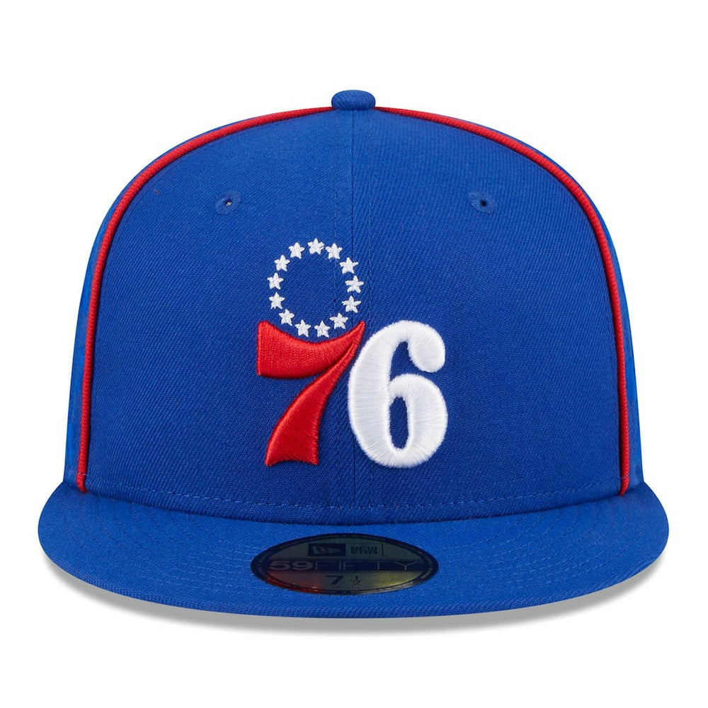 Philadelphia 76ers Piped & Flocked 59Fifty Fitted Hat Royal - New Era
