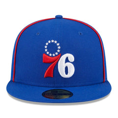 Philadelphia 76ers Piped & Flocked 59Fifty Fitted Hat Royal - New Era