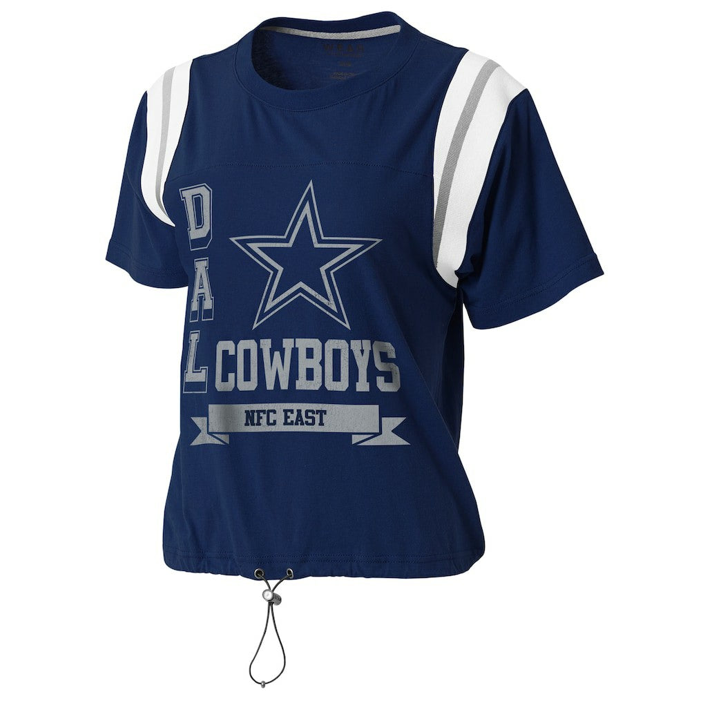Dallas Cowboys WEAR by Erin Andrews Women's Cinched Colorblock T-Shirt - Navy T-shirts