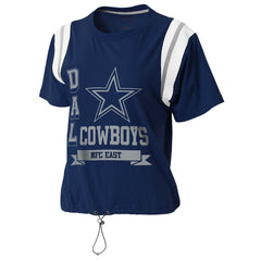 Dallas Cowboys WEAR by Erin Andrews Women's Cinched Colorblock T-Shirt - Navy T-shirts