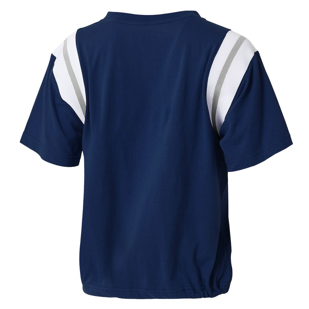Dallas Cowboys WEAR by Erin Andrews Women's Cinched Colorblock T-Shirt - Navy T-shirts
