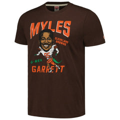 Myles Garrett Cleveland Browns Homage Unisex Caricature Player Tri-Blend T-Shirt - Heathered Brown T-shirts