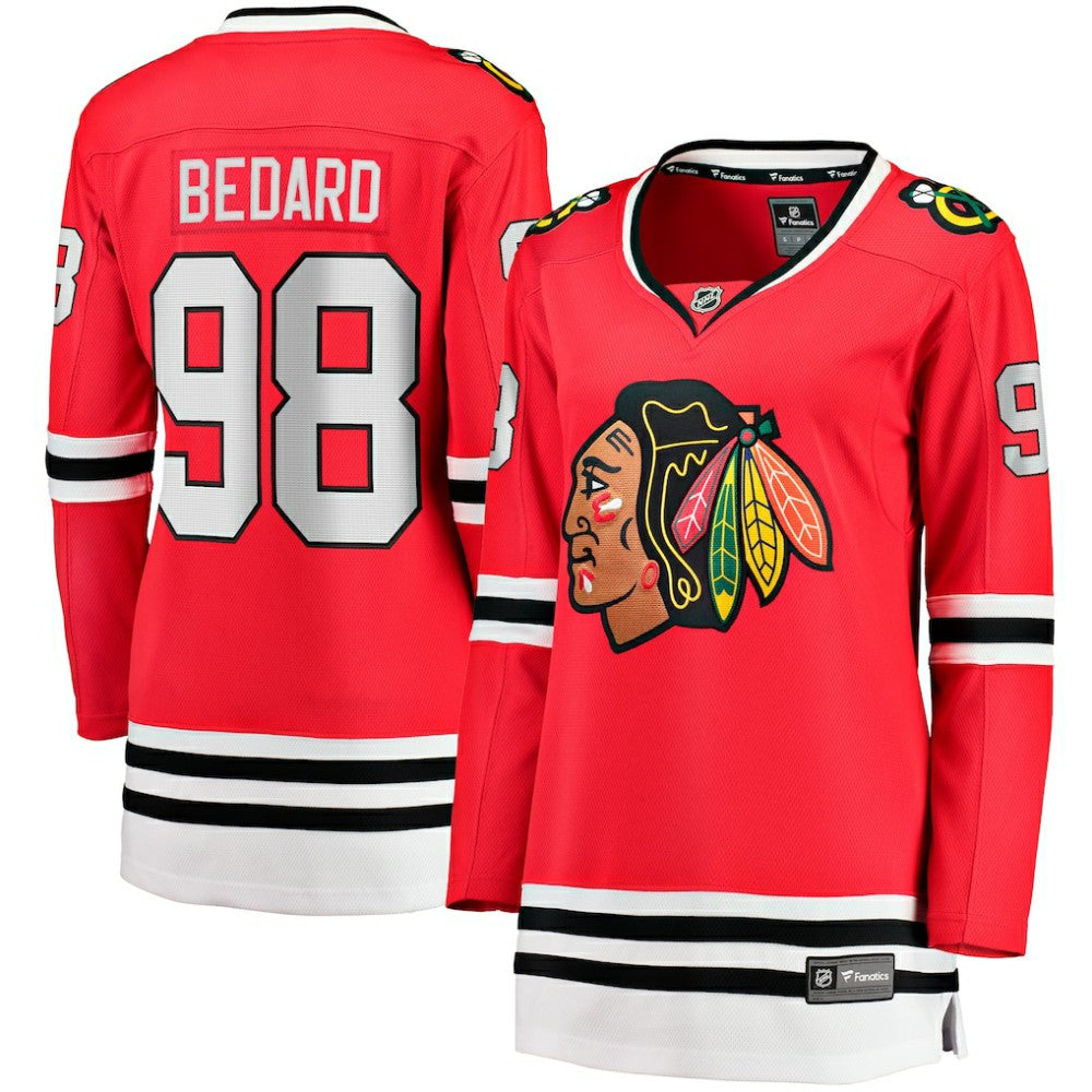 Connor Bedard Chicago Blackhawks Fanatics Women's Home Breakaway Player Jersey - Red | US 200309860