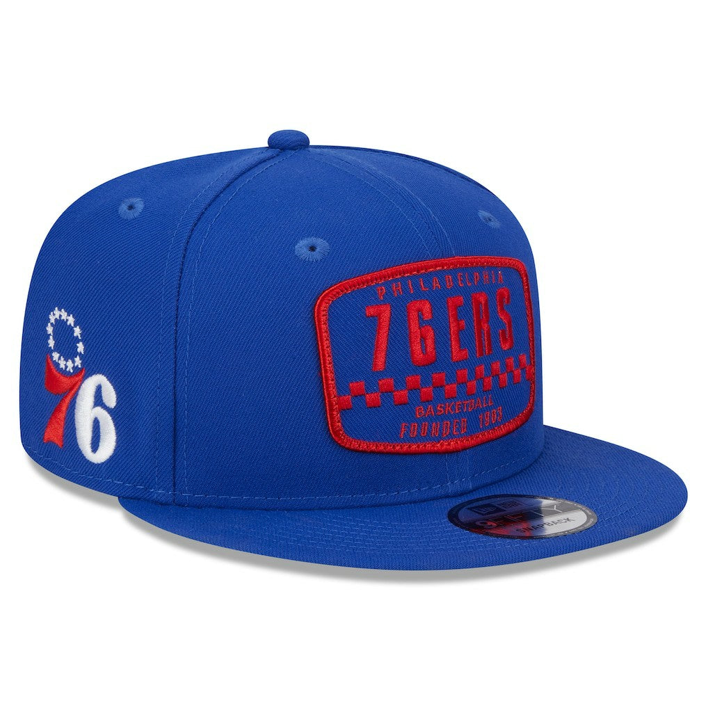 Philadelphia 76ers Rally Drive Finish Line Patch 9FIFTY Snapback Hat Royal - New Era