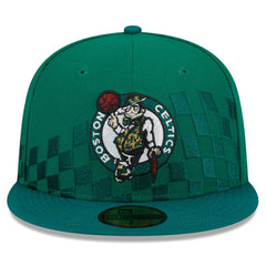 Boston Celtics Rally Drive Checkerboard 59FIFTY Crown Fitted Hat Kelly Green - New Era