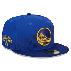 Golden State Warriors Rally Drive Checkerboard 59FIFTY Crown Fitted Hat Royal - New Era