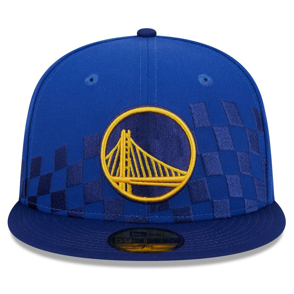 Golden State Warriors Rally Drive Checkerboard 59FIFTY Crown Fitted Hat Royal - New Era
