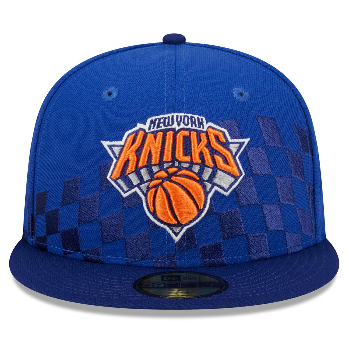 New York Knicks Rally Drive Checkerboard 59FIFTY Crown Fitted Hat Blue - New Era outlet