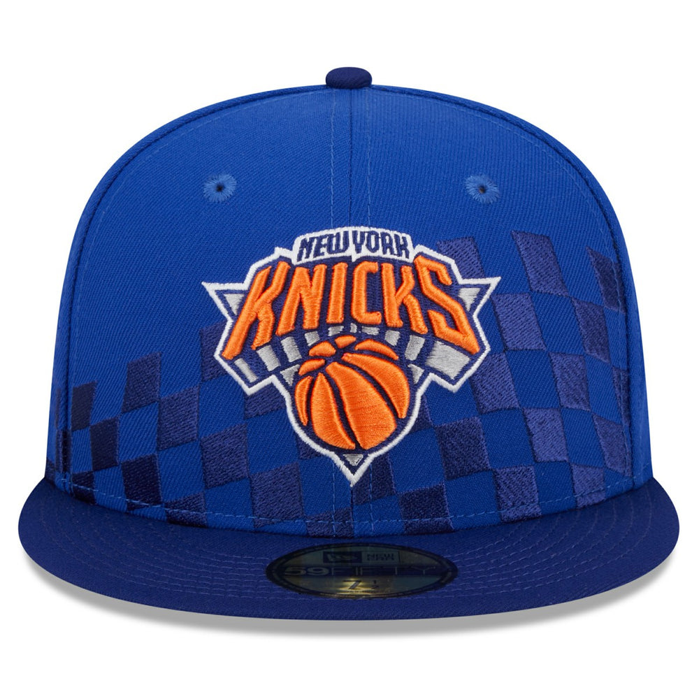 New York Knicks Rally Drive Checkerboard 59FIFTY Crown Fitted Hat Blue - New Era outlet