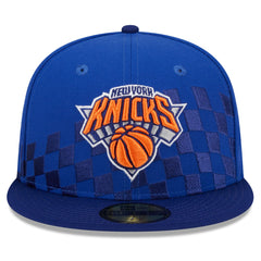New York Knicks Rally Drive Checkerboard 59FIFTY Crown Fitted Hat Blue - New Era outlet