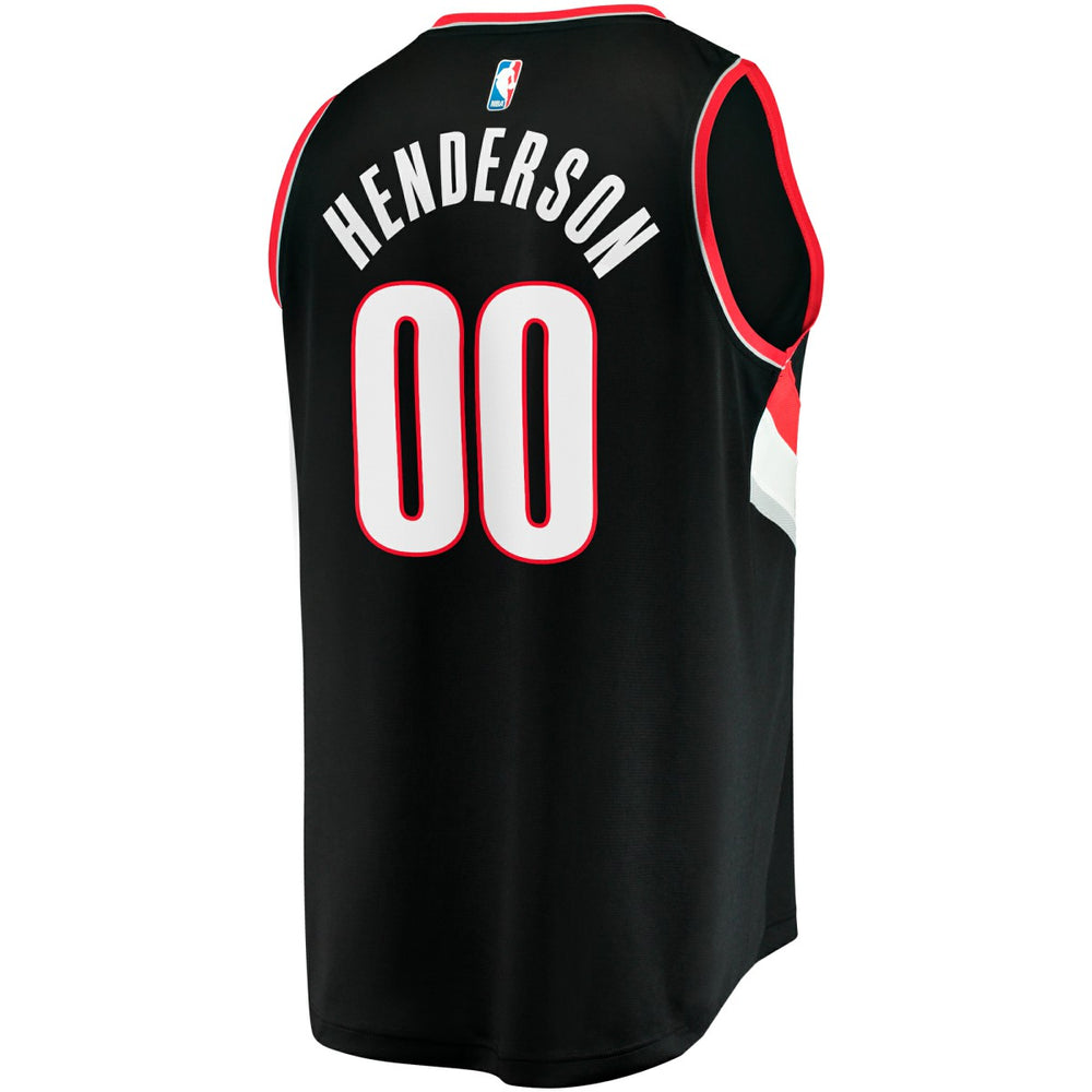 Scoot Henderson Portland Trail Blazers Fast Break Replica Jersey Icon Edition Black - Fanatics