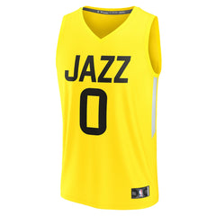 Taylor Hendricks Utah Jazz Fast Break Replica Jersey Icon Edition Yellow - Fanatics