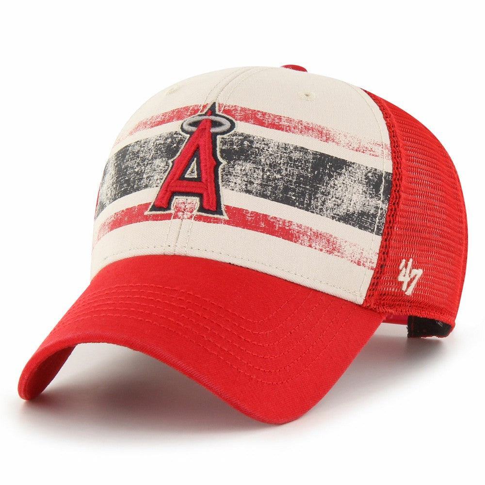 Los Angeles Angels '47 Breakout MVP Trucker Adjustable Hat - Cream/Red Hats