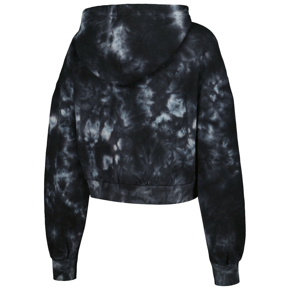 Chicago Bulls The Wild Collective Women's Tie-Dye Cropped Pullover Hoodie Black