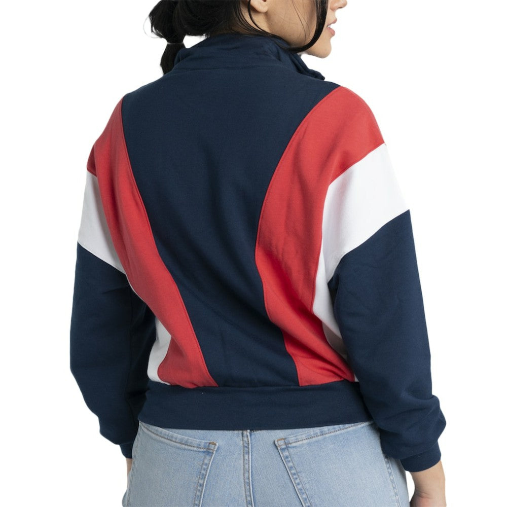 Boston Red Sox Lusso Women's Malia Quarter-Zip Sweatshirt - Navy Sweatshirts