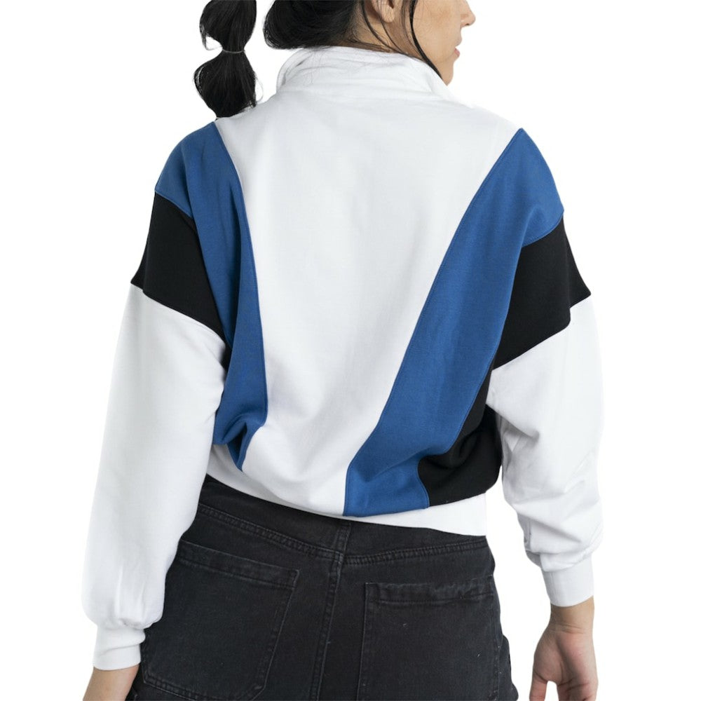 New York Yankees Lusso Women's Malia Quarter-Zip Sweatshirt - White Sweatshirts