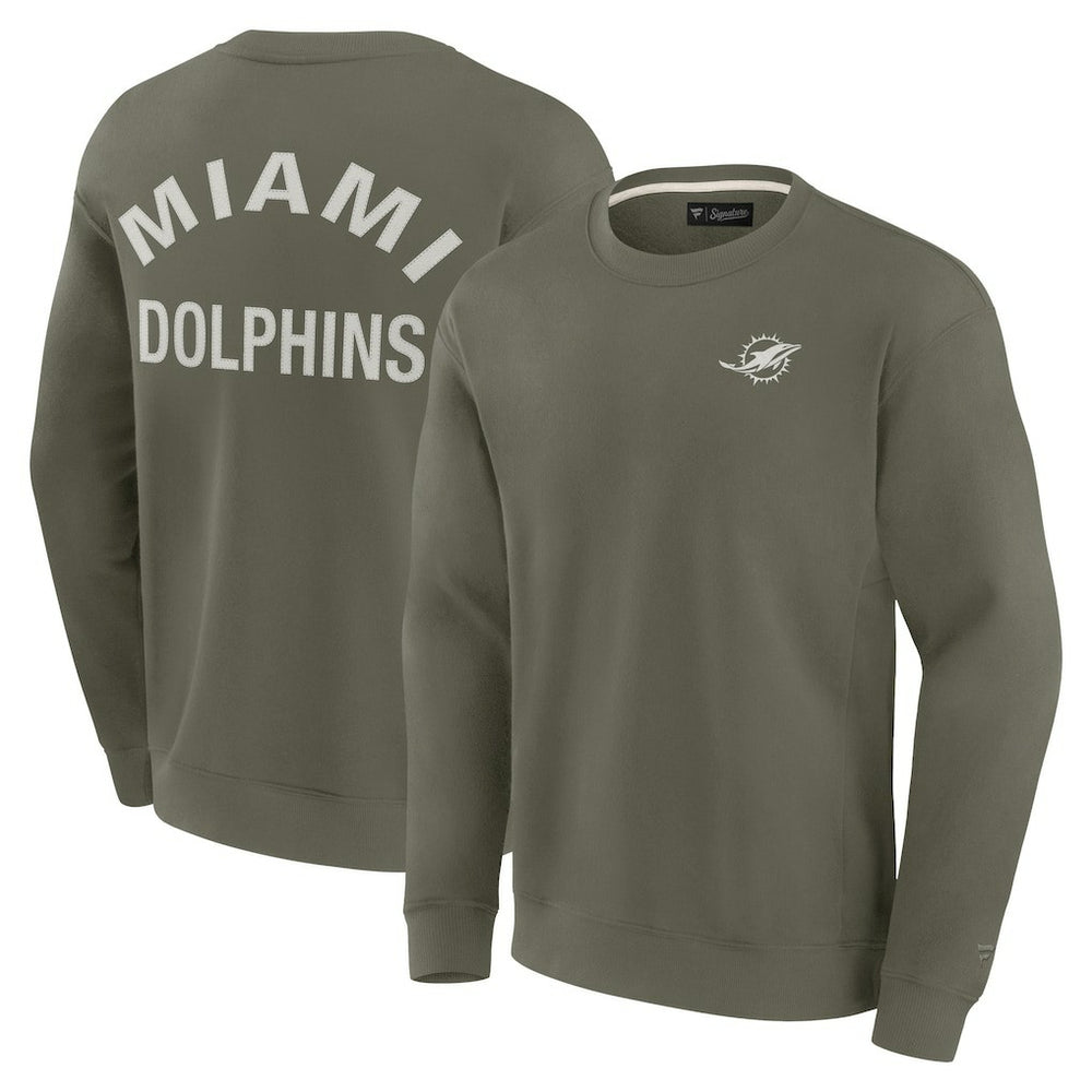 Miami Dolphins Unisex Elements Super Soft Pullover Sweatshirt - Olive Pullover
