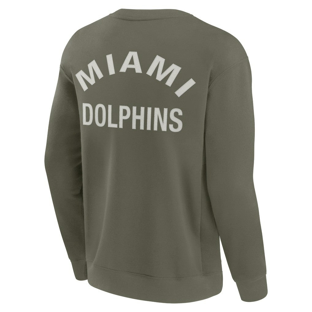 Miami Dolphins Unisex Elements Super Soft Pullover Sweatshirt - Olive Pullover