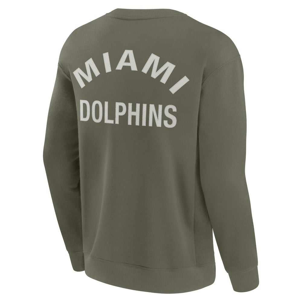 Miami Dolphins Unisex Elements Super Soft Pullover Sweatshirt - Olive Pullover