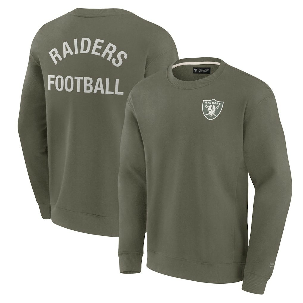 Las Vegas Raiders Unisex Elements Super Soft Pullover Sweatshirt - Olive Pullover