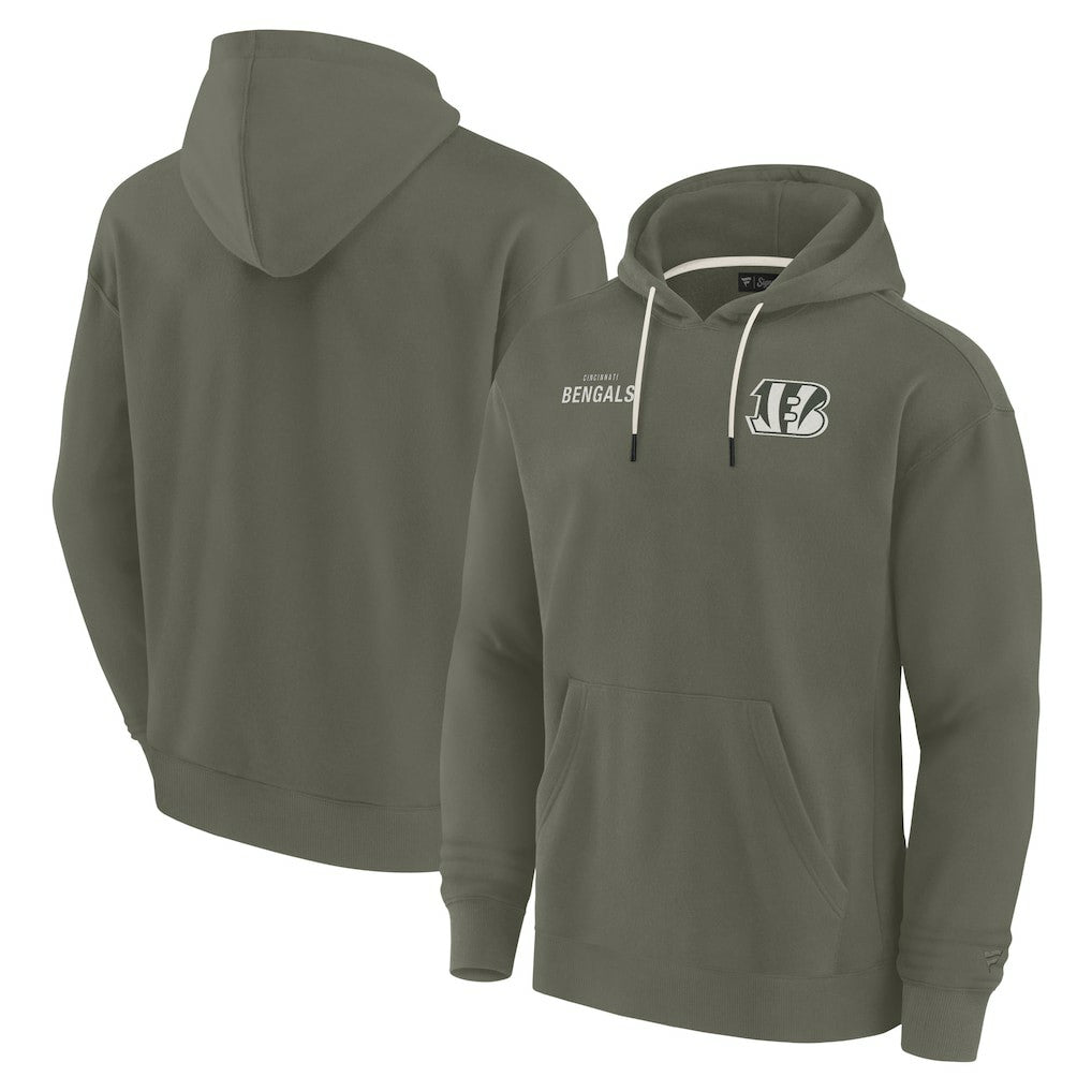 Cincinnati Bengals Unisex Elements Super Soft Fleece Pullover Hoodie - Olive Hoodies
