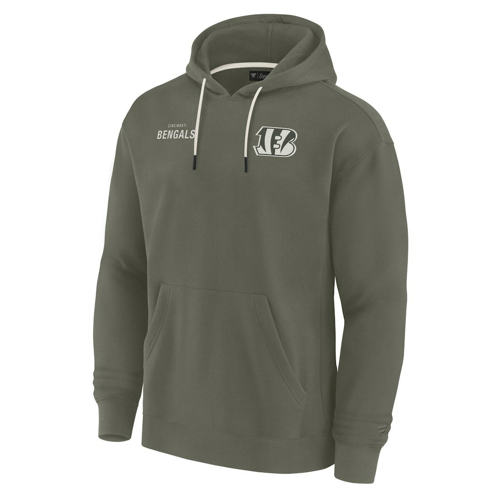 Cincinnati Bengals Unisex Elements Super Soft Fleece Pullover Hoodie - Olive Hoodies