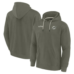 Miami Dolphins Unisex Elements Super Soft Fleece Pullover Hoodie - Olive Hoodies