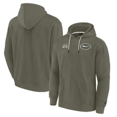 New York Jets Unisex Elements Super Soft Fleece Pullover Hoodie - Olive Hoodies