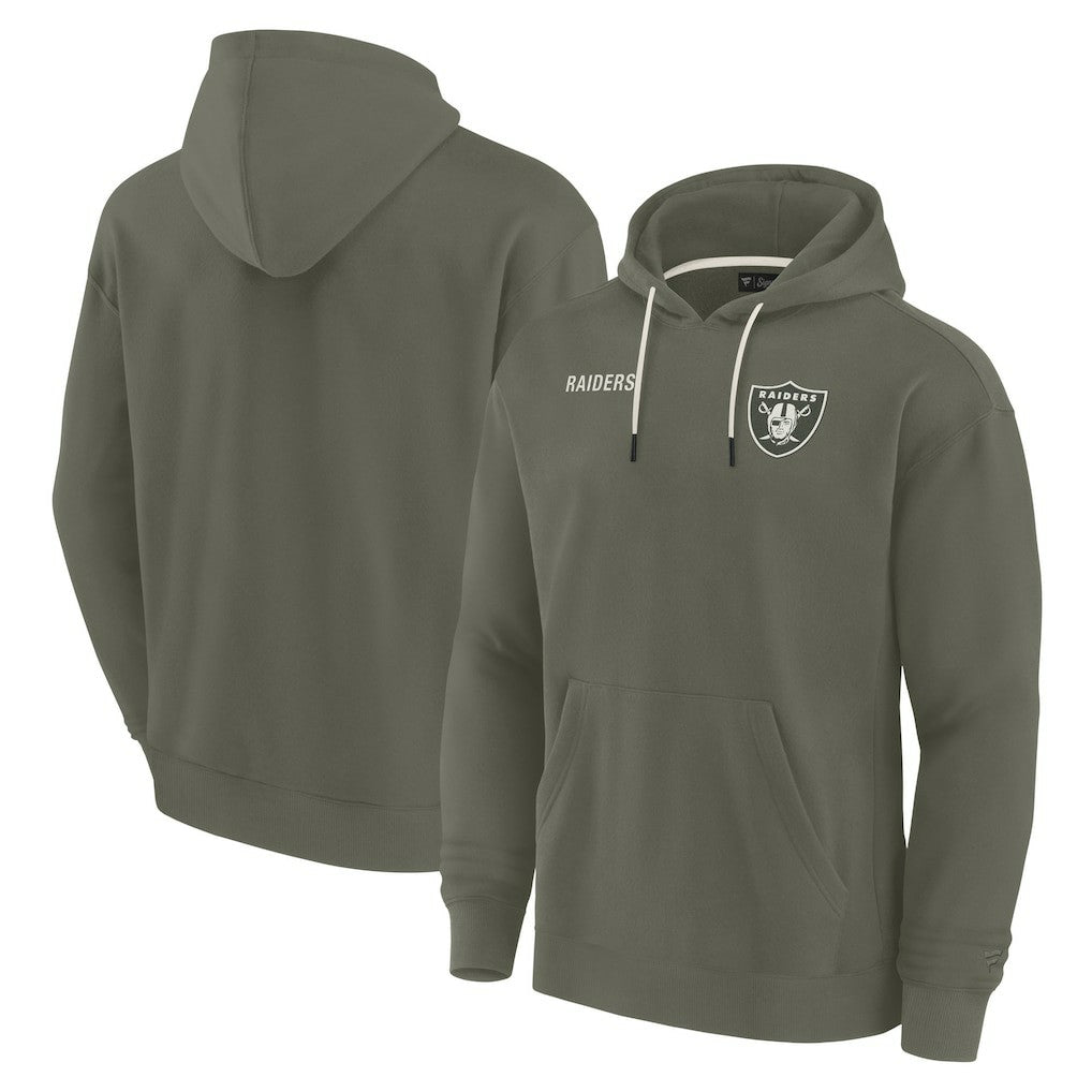 Las Vegas Raiders Unisex Elements Super Soft Fleece Pullover Hoodie - Olive Hoodies