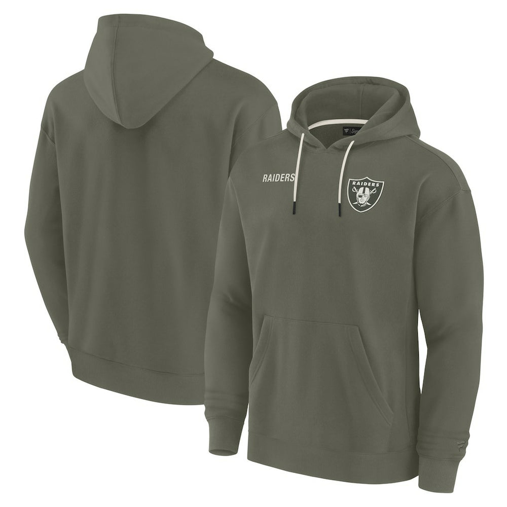 Las Vegas Raiders Unisex Elements Super Soft Fleece Pullover Hoodie - Olive Hoodies